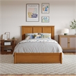 Felicity Full Platform Bed with Panel Footboard & Twin Trundle in Light Toffee