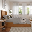 Felicity Full Platform Bed with Panel Footboard & Twin Trundle in Light Toffee