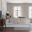 Felicity Queen Wood Platform Bed with Panel Footboard & Twin XL Trundle in White
