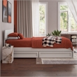Wesley Twin XL Wood Platform Bed with Panel Footboard & Storage Drawers in White