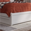 Wesley Twin XL Wood Platform Bed with Panel Footboard & Storage Drawers in White