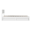 Wesley Twin XL Wood Platform Bed with Panel Footboard & Storage Drawers in White