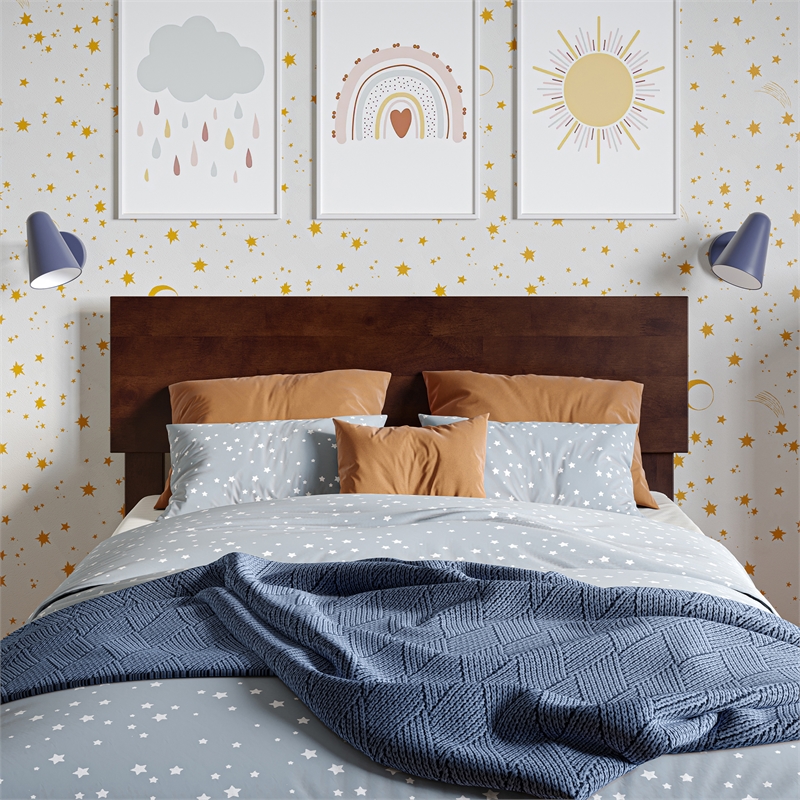 Wesley Twin Wood Platform Bed with Panel Footboard and Storage Drawers in Walnut