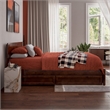 Wesley Full Wood Platform Bed with Panel Footboard and Storage Drawers in Walnut