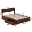 Wesley Full Wood Platform Bed with Panel Footboard and Storage Drawers in Walnut