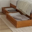 Wesley Full Wood Platform Bed with Panel Footboard & Drawers in Light Toffee
