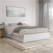 Wesley Queen Wood Platform Bed with Panel Footboard and Storage Drawers in White