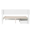 Wesley Queen Wood Platform Bed with Panel Footboard and Storage Drawers in White