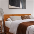Wesley Queen Wood Platform Bed with Panel Footboard & Drawers in Light Toffee