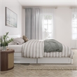 Wesley King Wood Platform Bed with Panel Footboard and Storage Drawers in White