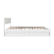 Wesley King Wood Platform Bed with Panel Footboard and Storage Drawers in White