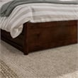 Wesley King Wood Platform Bed with Panel Footboard and Storage Drawers in Walnut