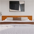 Wesley King Wood Platform Bed with Panel Footboard & Drawers in Light Toffee