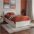 Wesley Twin XL Wood Platform Bed with Panel Footboard & Twin XL Trundle in White
