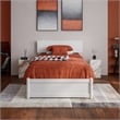 Wesley Twin XL Wood Platform Bed with Panel Footboard & Twin XL Trundle in White