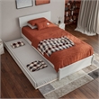 Wesley Twin XL Wood Platform Bed with Panel Footboard & Twin XL Trundle in White