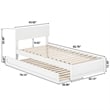 Wesley Twin XL Wood Platform Bed with Panel Footboard & Twin XL Trundle in White