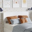 Wesley Twin Wood Platform Bed with Panel Footboard and Twin Trundle in White