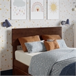 Wesley Twin Wood Platform Bed with Panel Footboard and Twin Trundle in Walnut