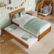 Wesley Twin Platform Bed with Panel Footboard & Twin Trundle in Light Toffee
