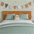 Wesley Twin Platform Bed with Panel Footboard & Twin Trundle in Light Toffee