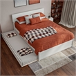 Wesley Full Wood Platform Bed with Panel Footboard and Twin Trundle in White