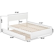 Wesley Full Wood Platform Bed with Panel Footboard and Twin Trundle in White