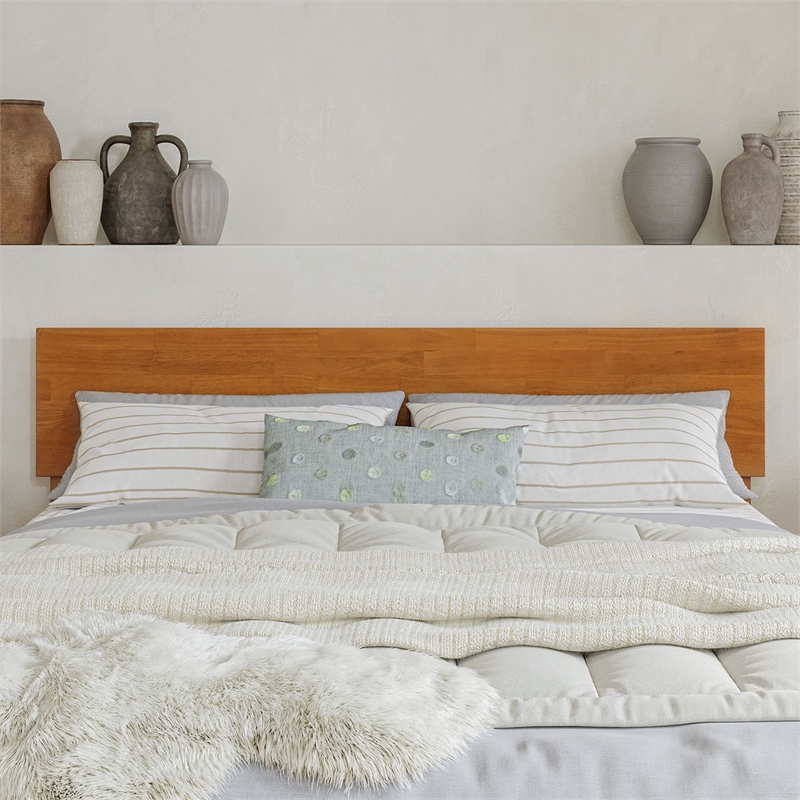 Wesley Full Platform Bed with Panel Footboard & Twin Trundle in Light Toffee