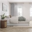 Wesley Queen Wood Platform Bed with Panel Footboard and Twin XL Trundle in White