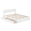 Wesley Queen Wood Platform Bed with Panel Footboard and Twin XL Trundle in White