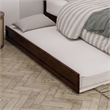 Wesley Queen Wood Platform Bed with Panel Footboard & Twin XL Trundle in Walnut