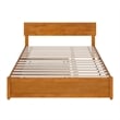 Wesley Queen Platform Bed with Panel Footboard & TXL Trundle in Light Toffee