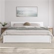 Wesley King Wood Platform Bed with Panel Footboard and Twin XL Trundle in White