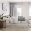 Wesley King Wood Platform Bed with Panel Footboard and Twin XL Trundle in White