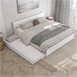 Wesley King Wood Platform Bed with Panel Footboard and Twin XL Trundle in White