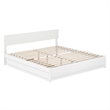 Wesley King Wood Platform Bed with Panel Footboard and Twin XL Trundle in White