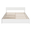 Wesley King Wood Platform Bed with Panel Footboard and Twin XL Trundle in White