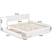 Wesley King Wood Platform Bed with Panel Footboard and Twin XL Trundle in White