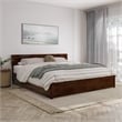 Wesley King Wood Platform Bed with Panel Footboard and Twin XL Trundle in Walnut