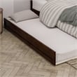 Wesley King Wood Platform Bed with Panel Footboard and Twin XL Trundle in Walnut