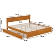 Wesley King Wood Platform Bed with Panel Footboard & TXL Trundle in Light Toffee