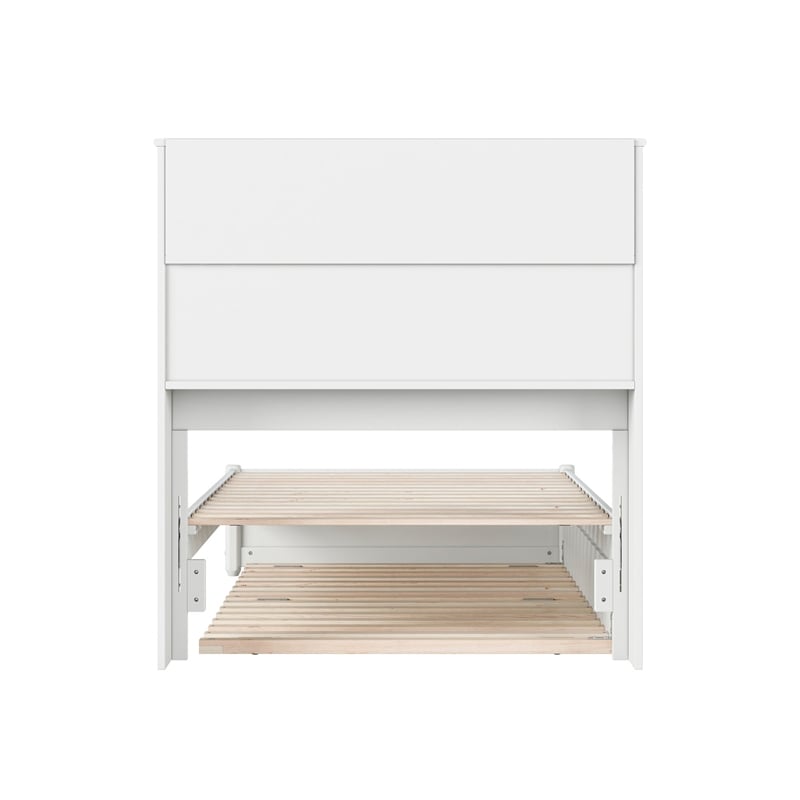 Hadley Twin XL Wood Platform Bed with Panel Footboard & Twin XL Trundle in White