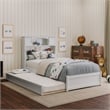 Hadley Twin Wood Platform Bed with Panel Footboard and Twin Trundle in White