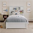 Hadley Twin Wood Platform Bed with Panel Footboard and Twin Trundle in White