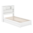 Hadley Twin Wood Platform Bed with Panel Footboard and Twin Trundle in White