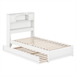 Hadley Twin Wood Platform Bed with Panel Footboard and Twin Trundle in White