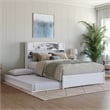 Hadley Full Wood Platform Bed with Panel Footboard and Twin Trundle in White