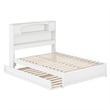 Hadley Full Wood Platform Bed with Panel Footboard and Twin Trundle in White