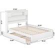 Hadley Full Wood Platform Bed with Panel Footboard and Twin Trundle in White