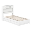 Hadley Twin Wood Platform Bed with Panel Footboard and Storage Drawers in White